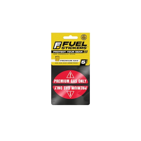 Fuel Stickers Premium Gas Only Sticker, 91, 93, High Octane Sticker and Fuel Cap Label, Hvy-Dty, 5PK Z-GCPGOx5